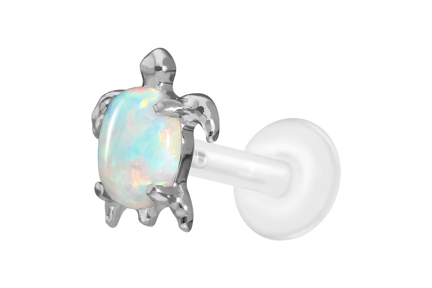 PTFE Labret Piercing mit Innengewinde + Titan-Aufsatz SCHILDKRÖTE